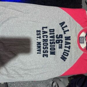 Gray and Pink Lacrosse Long Sleeve Tee